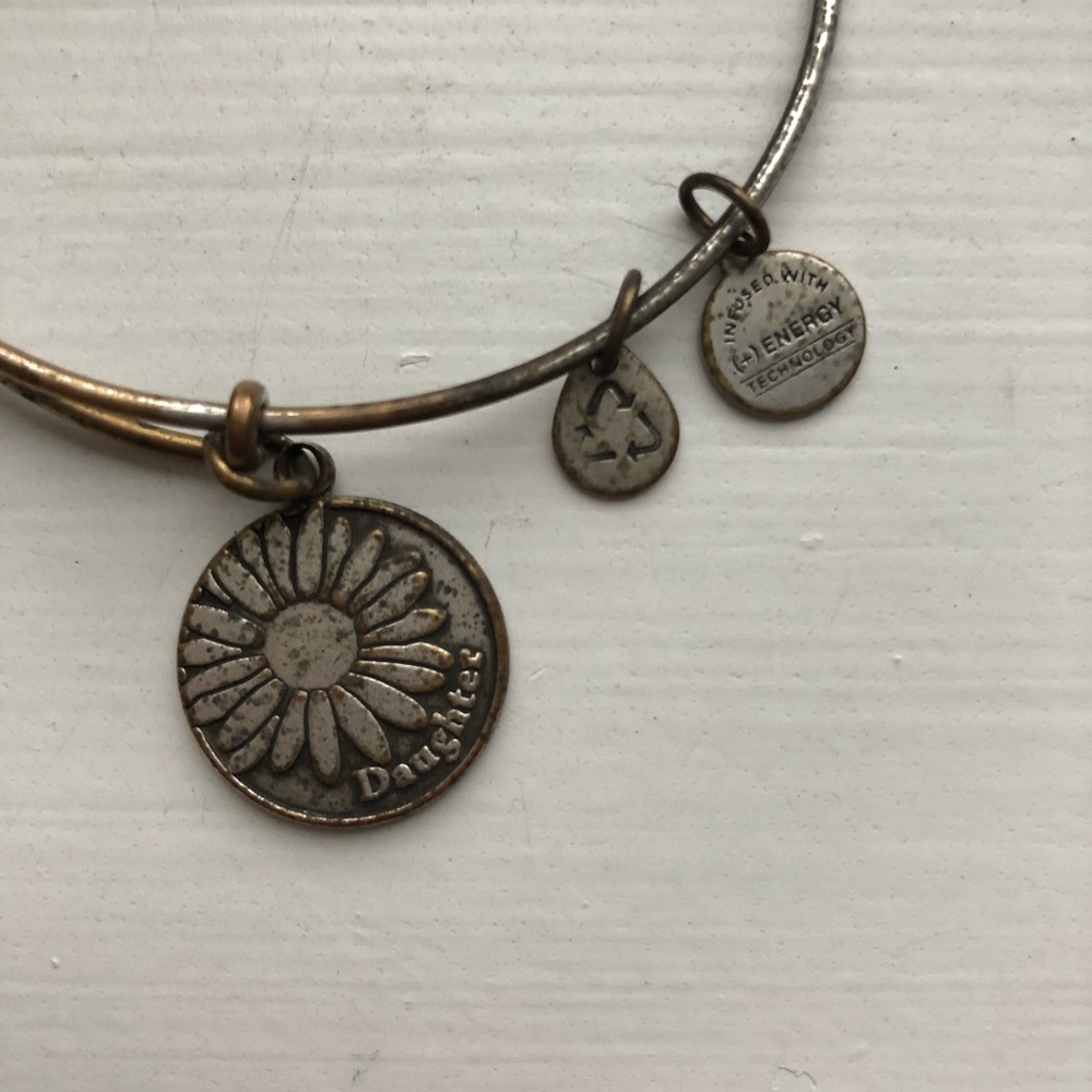 Silver Alex and Ani Daughter charm bangle bracelet - Picture 2 of 6